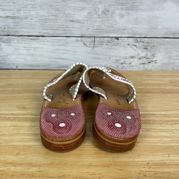 Jack Rodgers Red White Stripe Sandals - Picture 5 of 7